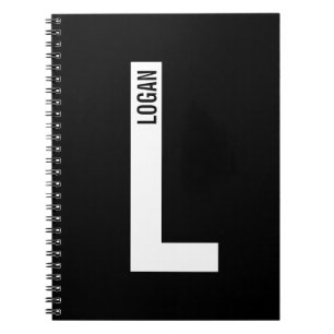 Carnet Monogramme et nom personnalisés modernes