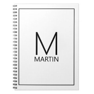 Carnet Monogramme et nom personnalisés modernes