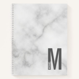 Carnet Monogramme et nom personnalisés modernes