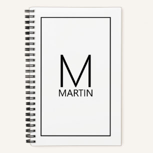 Carnet Monogramme et nom personnalisés modernes