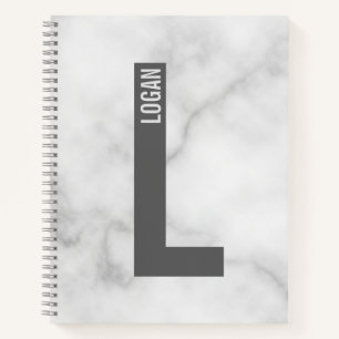 Carnet Monogramme et nom personnalisés modernes