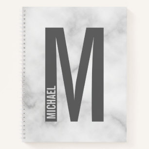 Carnet Monogramme et nom personnalisés modernes