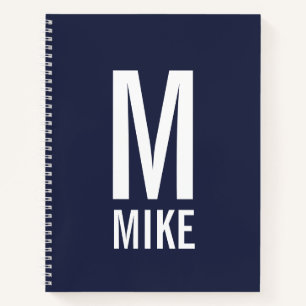 Carnet Monogramme et nom personnalisés modernes