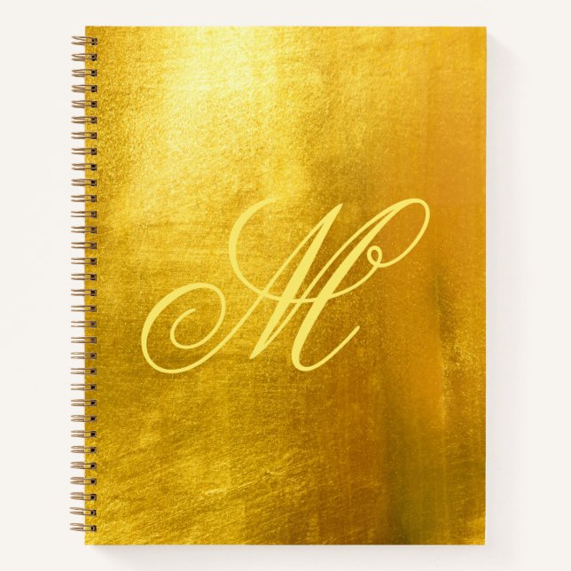 Carnet Monogramme Faux Or Faux brillant Jaune (Devant)