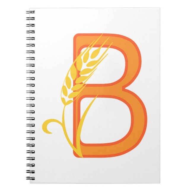 Carnet monogramme floral B lettre majuscule (Devant)