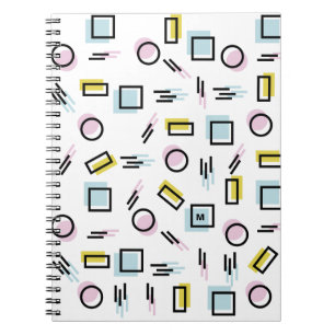 Carnet Monogramme géométrique en pastel de motif de