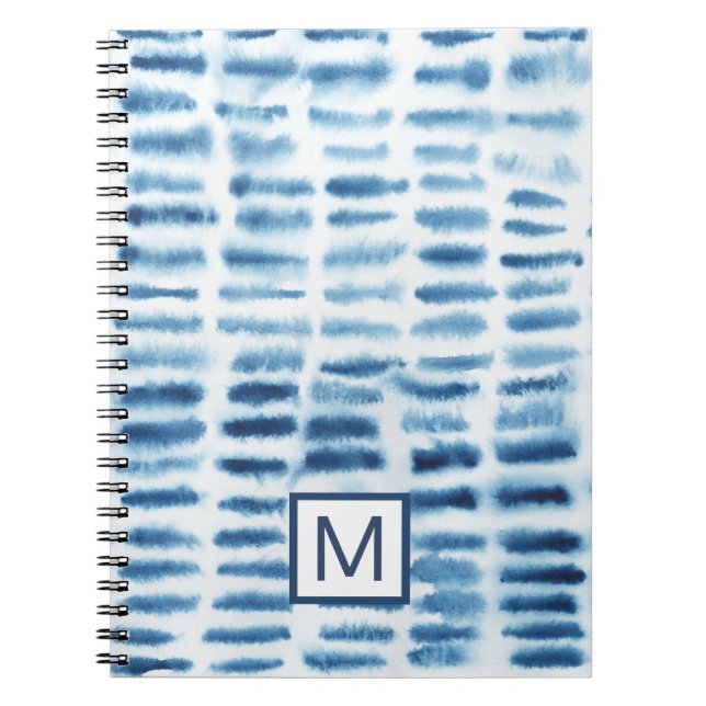 Carnet Monogramme | Impression de l'aquarelle Indigio (Devant)