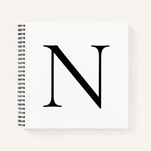 Carnet Monogramme initial Customisé noir