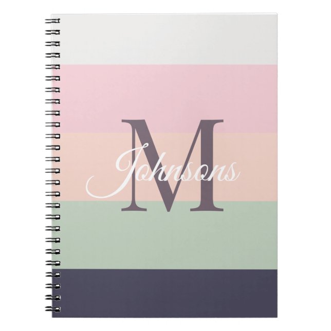 Carnet Monogramme initial customisé pour ColorBlock viole (Devant)