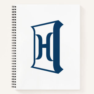 Carnet Monogramme Initial Élégant Lettre H Bleu Royal