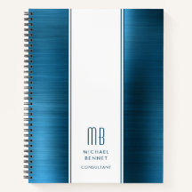 Monogramme Mer Bleu brossé Commerce métallique