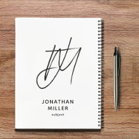 Monogramme minimaliste à gauche blanc