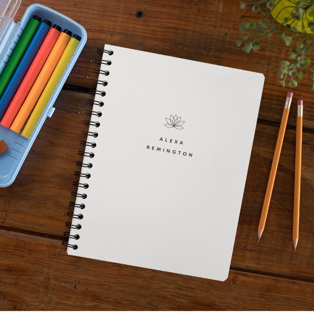 Carnet Monogramme minimaliste de lotus (Créateur téléchargé)