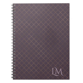 Carnet Monogramme Minimaliste Or Et Taupe Berry 