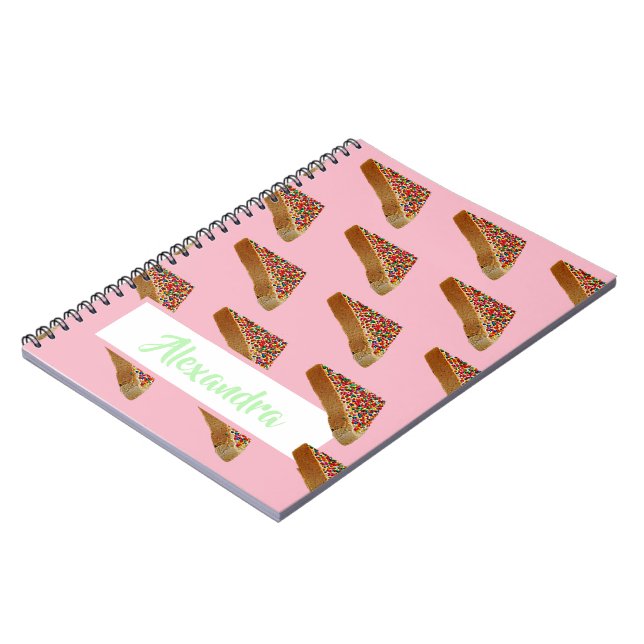 Carnet Monogramme Moderne Amusant Pastel Pain Fairy Rose. (Côté gauche)