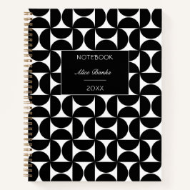 Carnet Monogramme moderne du milieu du siècle et du scrip