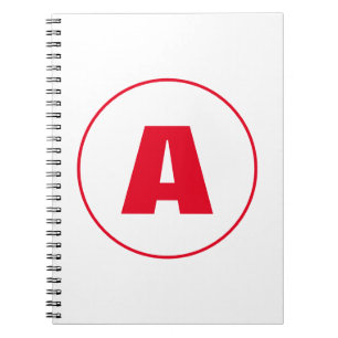 Carnet Monogramme Moderne Élégant Lettre Initiale Rouge B