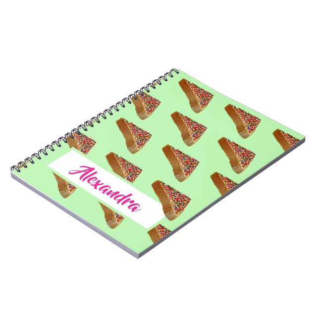 Carnet Monogramme Moderne Fun Pastel Green Fairy Pain. (Côté gauche)