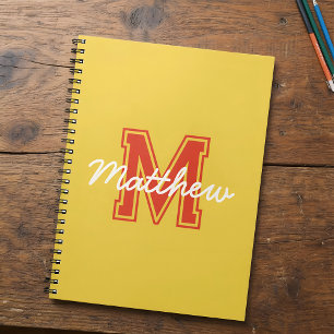 Carnet Monogramme Moderne Garçon Préppy Retour À L'École