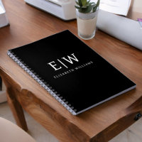 Monogramme Moderne Minimaliste Noir et Blanc