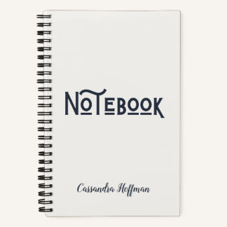 Carnet Monogramme moderne minimaliste noir et blanc