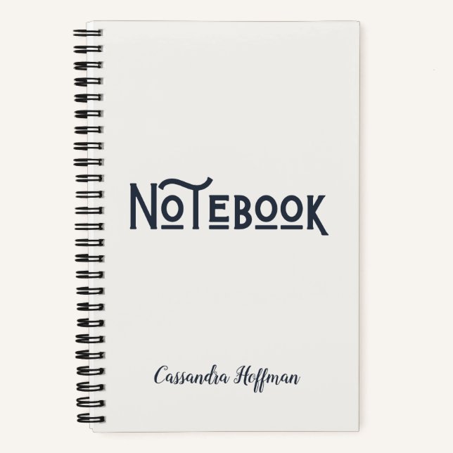 Carnet Monogramme moderne minimaliste noir et blanc (Recto)