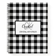 Monogramme moderne noir et blanc Plat