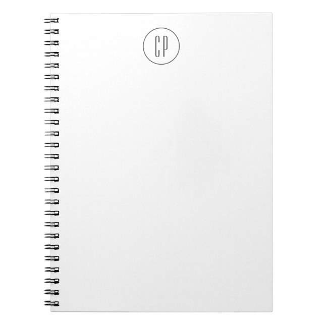 Carnet Monogramme Moderne Professionnel Initiales Simples (Devant)