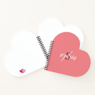 Carnet Monogramme moderne rose pâle Nom Script