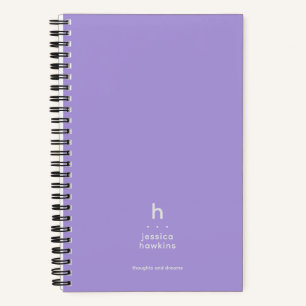 Carnet Monogramme moderne tendance violet clair