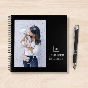 Carnet Monogramme Monogramme Photo Chic Nom personnalisé