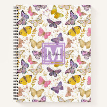 Monogramme Motif de papillons Whimsical colorés