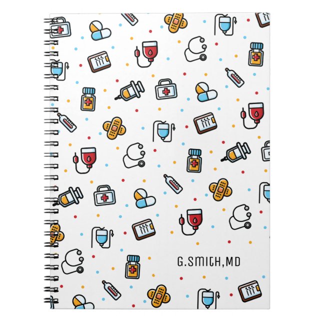 Carnet Monogramme. Motif Médicale. Pour les médecins et l (Devant)