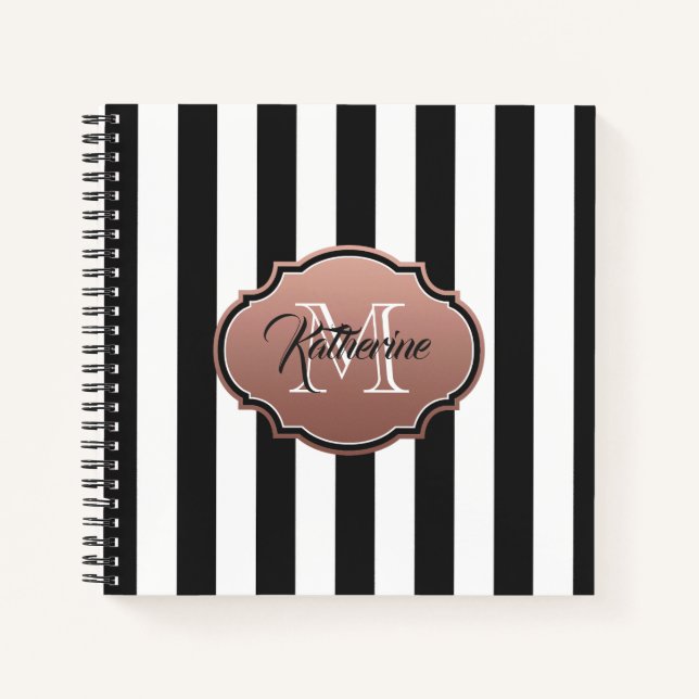 Carnet Monogramme noir et blanc (Devant)