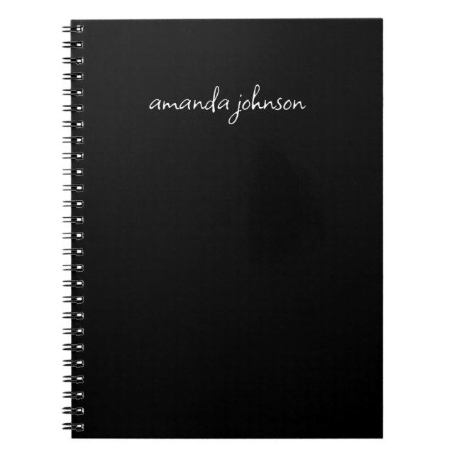 Carnet Monogramme noir et blanc minimaliste moderne Nom c (Devant)