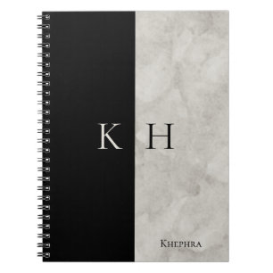 Carnet Monogramme noir et blanc Name