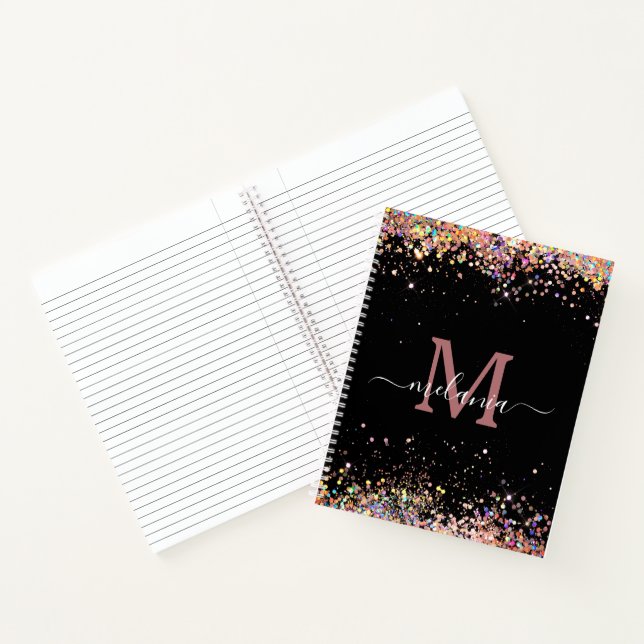 Carnet Monogramme noir Holographique moderne Parties scin (Intérieur)