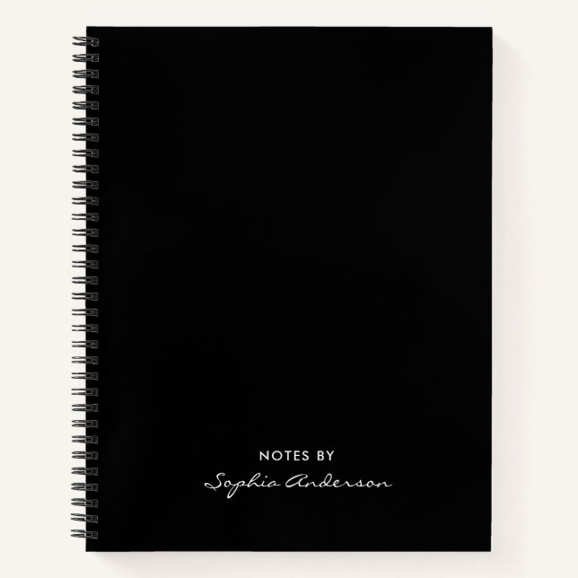 Carnet Monogramme noir noir professionnel moderne (Devant)