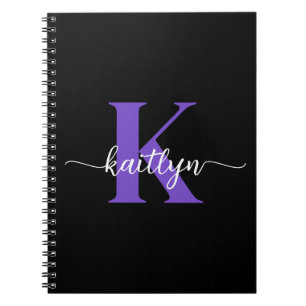 Carnet Monogramme noir violet