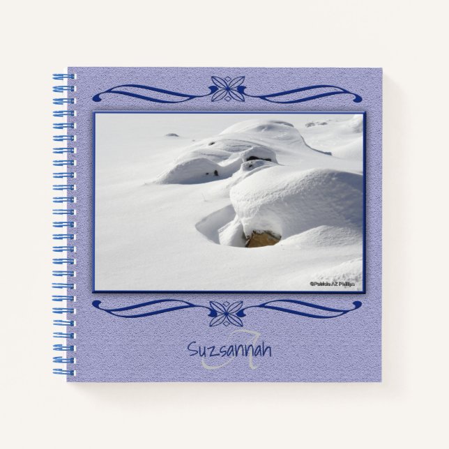 Carnet Monogramme Nom personnalisé Déchets de neige - Pag (Devant)