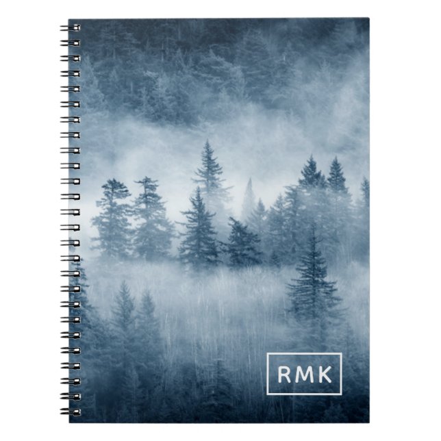 Carnet Monogramme | Nuages de forêt pluviale (Devant)