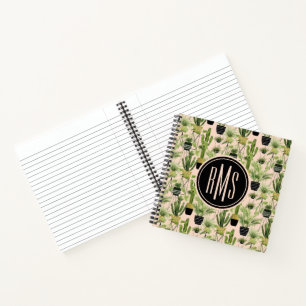 Carnet Monogramme   Oasis intérieure   Motif de ligne Pl