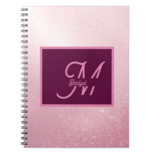 Monogramme ombré girlie rose féminin doux et scint