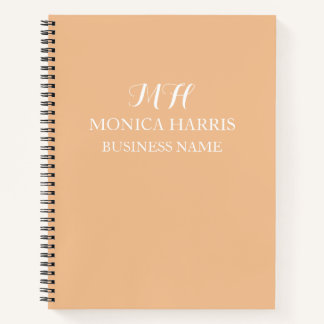 Carnet Monogramme Orange Professionnel Entreprise Initial