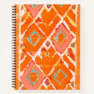 Carnet Monogramme   Orange Tribal II