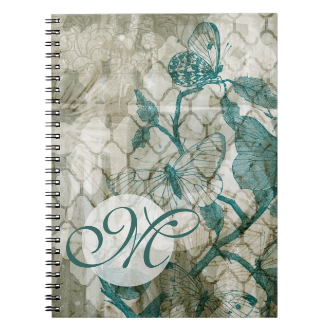Carnet Monogramme | Papillons arabes VI (Devant)