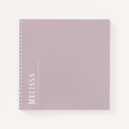 Carnet monogramme personnalisé, couleur mauve moderne
