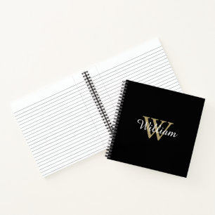 Carnet Monogramme Personnalisé Élégant et Simple