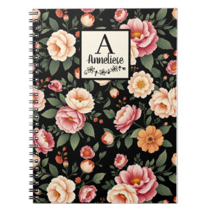 Carnet Monogramme personnalisé Floral Mary Delany Inspiré