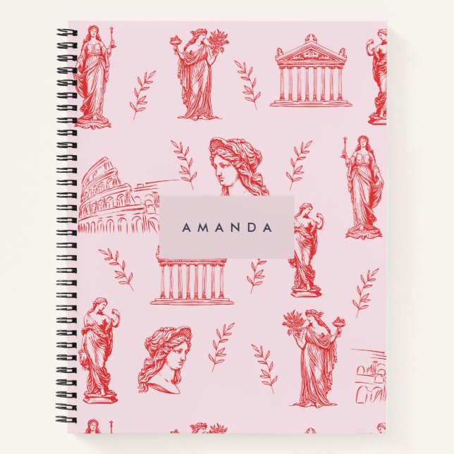 Carnet Monogramme personnalisé Grec Ancien Statue Cadeaux (Devant)